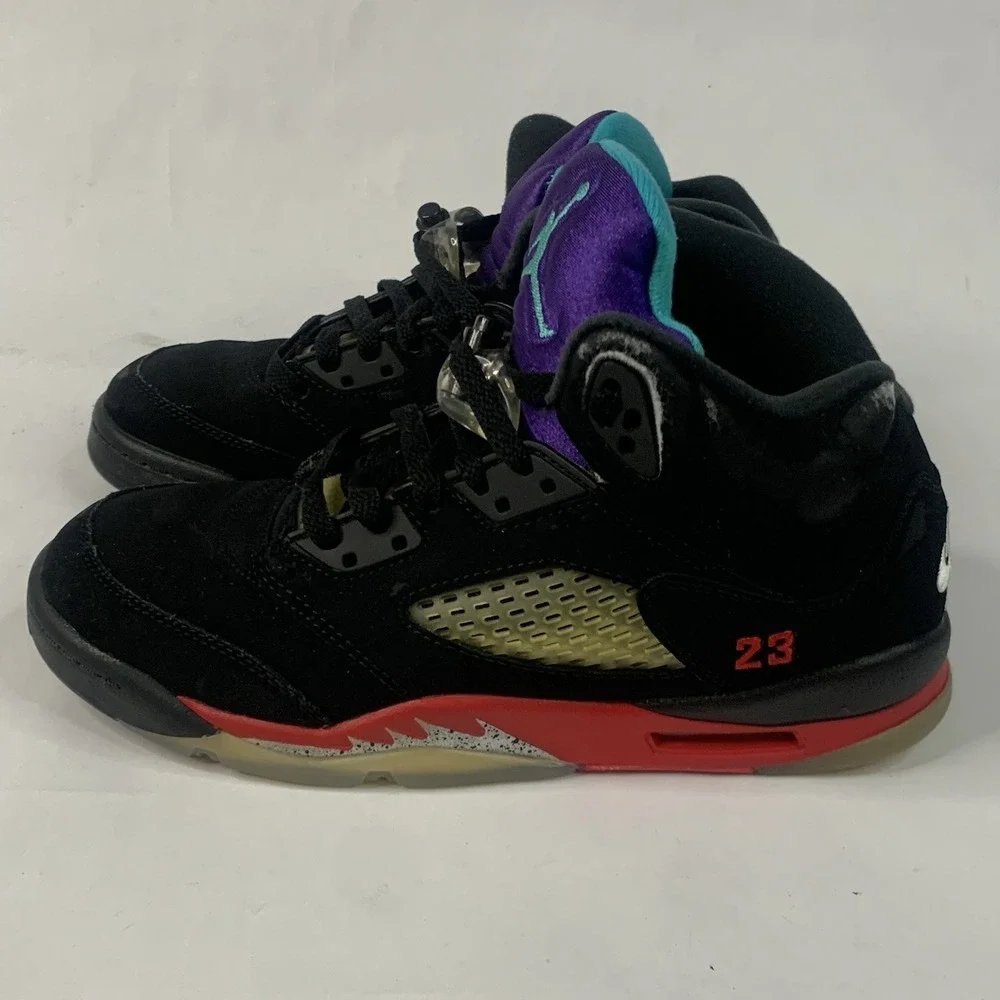 Nike Kids Jordan 5‎ Retro CZ2989-001 Black Red Sneaker Shoes Size 6.5Y